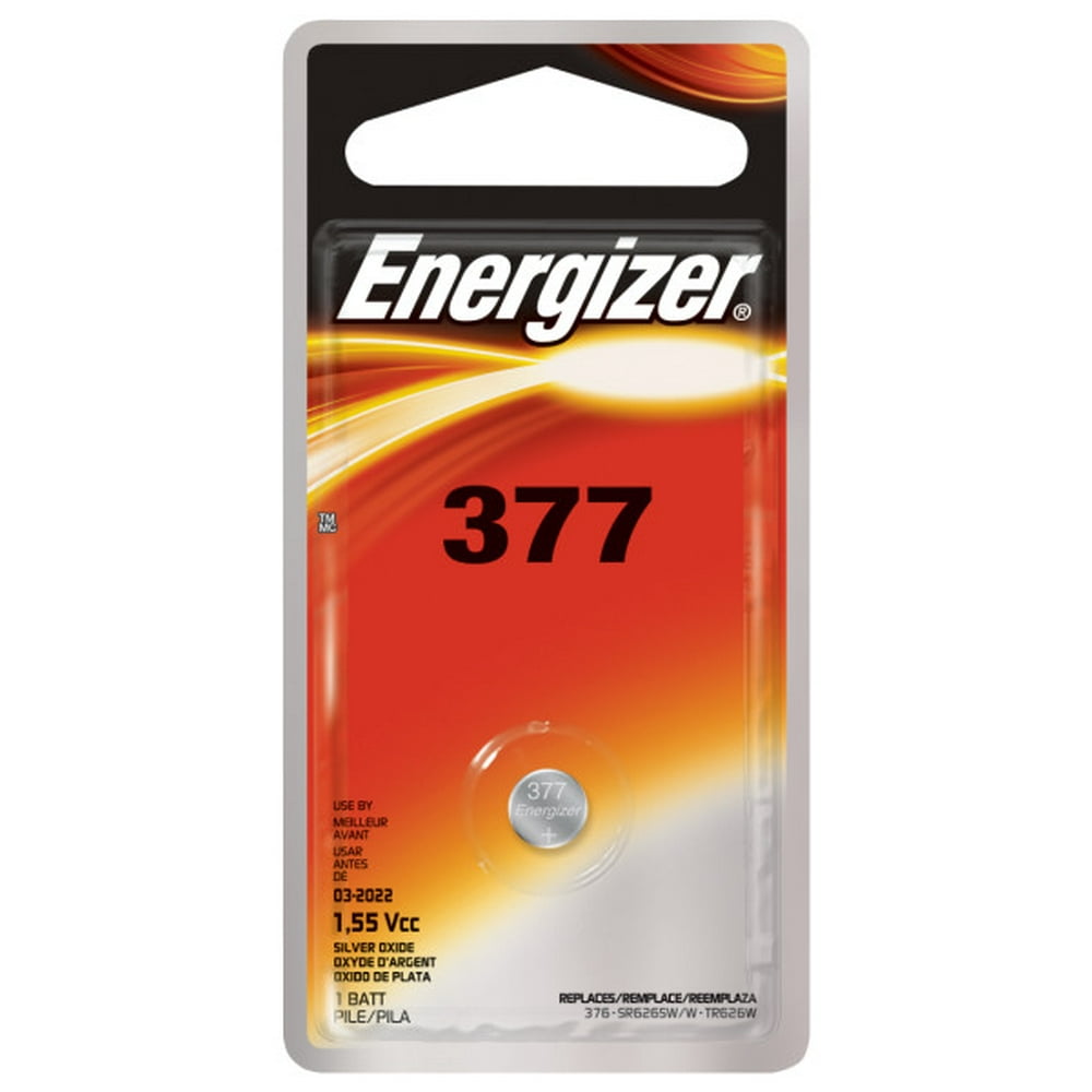 Energizer 377 Batteries (1 Pack), Silver Oxide Button Cell Batteries