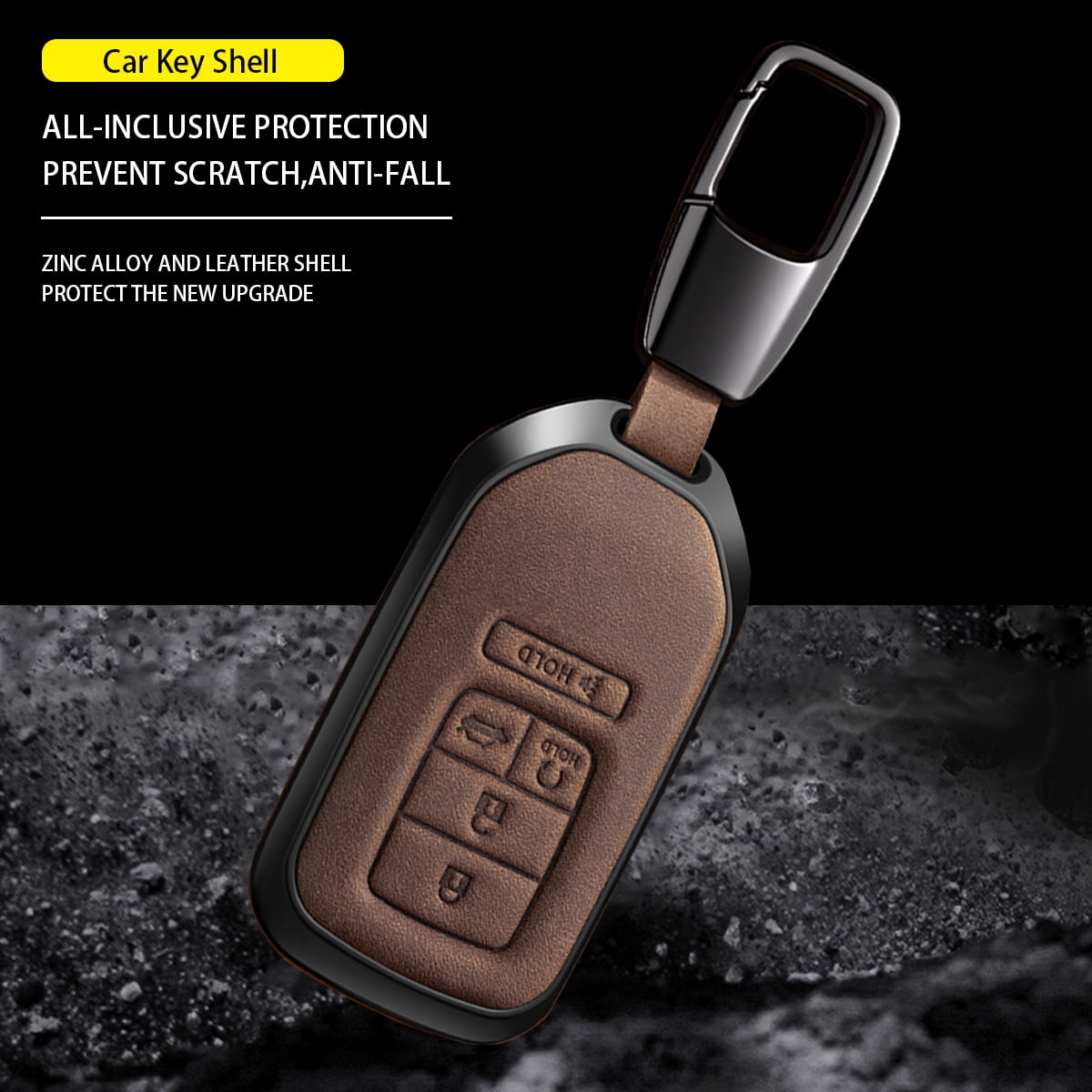 For Honda Key Fob Cover Leather Car 2016-2022 Accord Civic CRV Pilot Ridgeline Passport Key Case