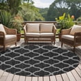 thumbnail image 4 of Round Rugs 6Ft, Black Morocco Round Area Rug Washable Indoor Throw Carpet, Boho Vintage Quatrefoil Geometric Plaid Soft Non Slip Circle Rug for Office Cabinet Home Decor Aesthetic, 4 of 8