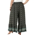 thumbnail image 3 of Agnes Orinda Women's Plus Size Wide Leg Pants Belted Boho Print High Waisted Palazzo Pants Flowy Summer Beach Trousers with Pocket 1X Black, 3 of 6