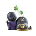 thumbnail image 1 of Zisha Monk Tea Pet with ”Fu” ”Lu” ”Shou” ”Xi” ”Cai” Chinese Character Printing Creative Tea Vase Decoration For Tea Set  Wealth, 1 of 6