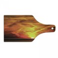 thumbnail image 1 of Landscape Cutting Board, Sunset over the Sea Golden Yellow Horizon Sailing Outdoors Dusk Nature Mediterranean, Tempered Glass Cutting and Serving Board, Wine Bottle Shape, Orange, by Ambesonne, 1 of 1