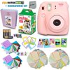 FujiFilm Instax Mini 8 Camera PINK + Accessories KIT for Fujifilm Instax Mini 8 Camera includes: 20 Instax Film + Assorted Sticker, Plastic & Paper Frames + Photo Album + 4 AA Batteries MORE