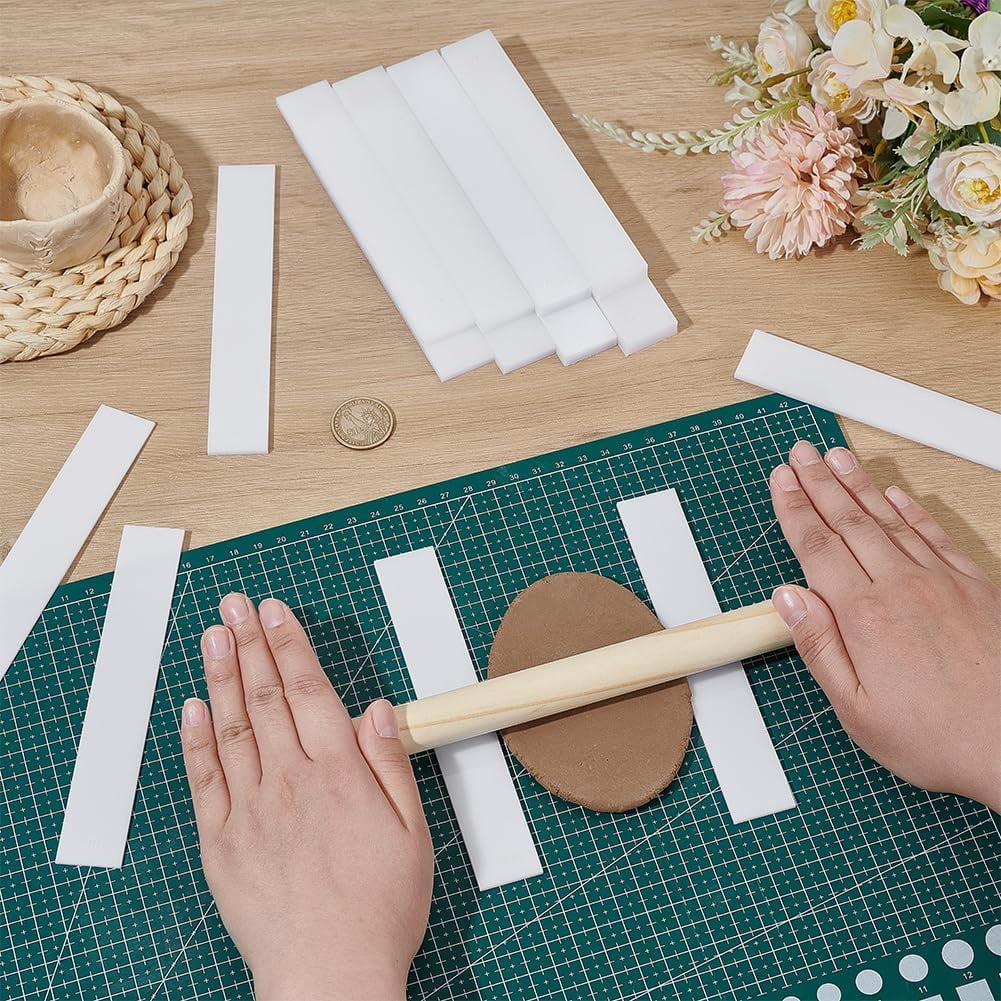 1 Set Acrylic Clay Guide Tool Sets Rectangle Clear 152x25x2~10mm 16pcs