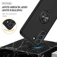 thumbnail image 7 of Shockproof Case for Samsung Galaxy S22 Plus/S22+ 5G, [Embedded Finger Ring] Military Phone Case Cover with Reinforced Metal Stand Kickstand [Support Magnetic Car Holder] for S22+, Black, 7 of 7