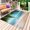 Light Blue Dark Green Lake Blue, variant on Ocean Beach Outdoor Rug 3x5 Ft - Reversible Patio Rug Outdoor Camping Rugs, Palm Trees Summer Tropical Island Seaside Washable Indoor Outdoor Area Rugs, Non-Slip Outdoor Carpet Runner for Deck/Porch