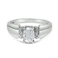 thumbnail image 6 of 14k White Gold Oval White Topaz And Diamond Ring, 6 of 6