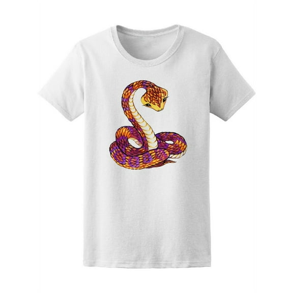 Smartprints Womens Graphic Tee - Snake Watercolor - Regular Fit 100% Cotton