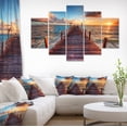 thumbnail image 1 of Sunset over Wooden Sea Pier - Modern Canvas Art Print, 1 of 4