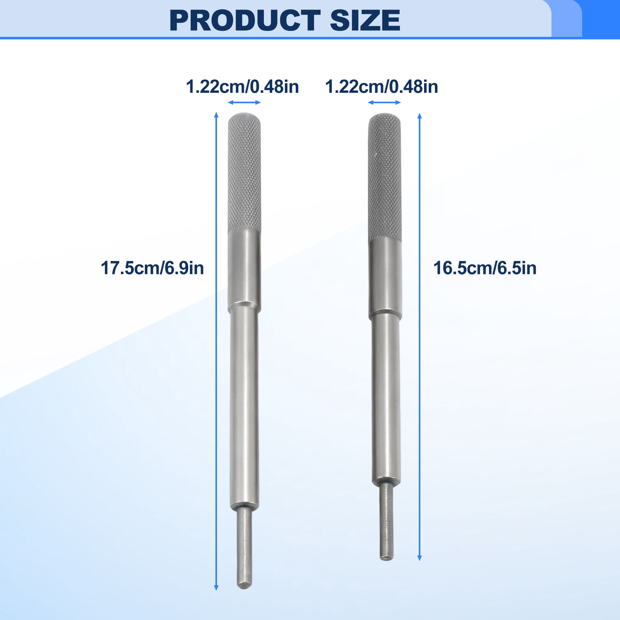 Unique Bargains 2Pcs Engine Valve Guide Tool 17.5cm/6.9in 16.5cm/6.5in Universal
