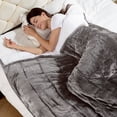 thumbnail image 3 of Insugar 15 lbs 60x80 inches Sherpa Fleece Soft Cozy Heavy Weighted Blanket for Adult,Grey White, 3 of 10