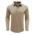 thumbnail image 4 of NOLDARES Mens Knit Polo Sweater Long Sleeve Collared Polo Button Casual Pullover Shirts(Beige,S), 4 of 7