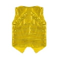 thumbnail image 4 of Aislor Kids Girls Sequined Vest Jacket Waistcoat Button Closure for Hip-Hop Jazz Dance Stage Performance Gold&Yellow 2-3, 4 of 7