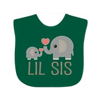 Inktastic Little Sister Elephant Girls Baby Bib
