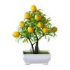 Virelaxpo Mini Lemon Tree Potted Plant for Home Office Decoration , Artificial Faux Bonsai
