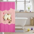 thumbnail image 3 of Manfei Cartoon Sleeping Cat Shower Curtain 72Wx72L, Kitten Pet Bathroom Curtain, Hot Pink, 3 of 5