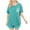 Mint Green, variant on HaoXianJian Pajama for Women 2 Piece Relaxed Fitted Short Sleeve Tops and Shorts Soft Sleepwear White & Black Pajama with Che Pocket for Women