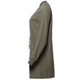 thumbnail image 3 of FashionOutfit Women's Casual Solid Anorak Safari Long Sleeve Zipper Closure Long Bomber Jacket, 3 of 5