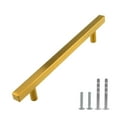 thumbnail image 2 of Modket M1610 Modern Euro Bar Cabinet Handle 304 Stainless Steel — 8-3/4" Overall Length, 6-1/4" (160mm) Hole Centers, Brushed Satin Brass Gold— 10-Packs, 2 of 7