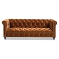 thumbnail image 2 of JERFIT 88 Inch Chesterfield Sofa in Burnt Orange Velvet, 3-Seater Tufted Performance Fabric Couch for Living Room, 2 of 7