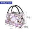 thumbnail image 2 of Yiaed Owl And Floral Print Lunch box lunch bag Portable Insulated Lunch Box for Women Men Cooler Tote Bag with Front Pocket for Work Picnic Travel, 2 of 6