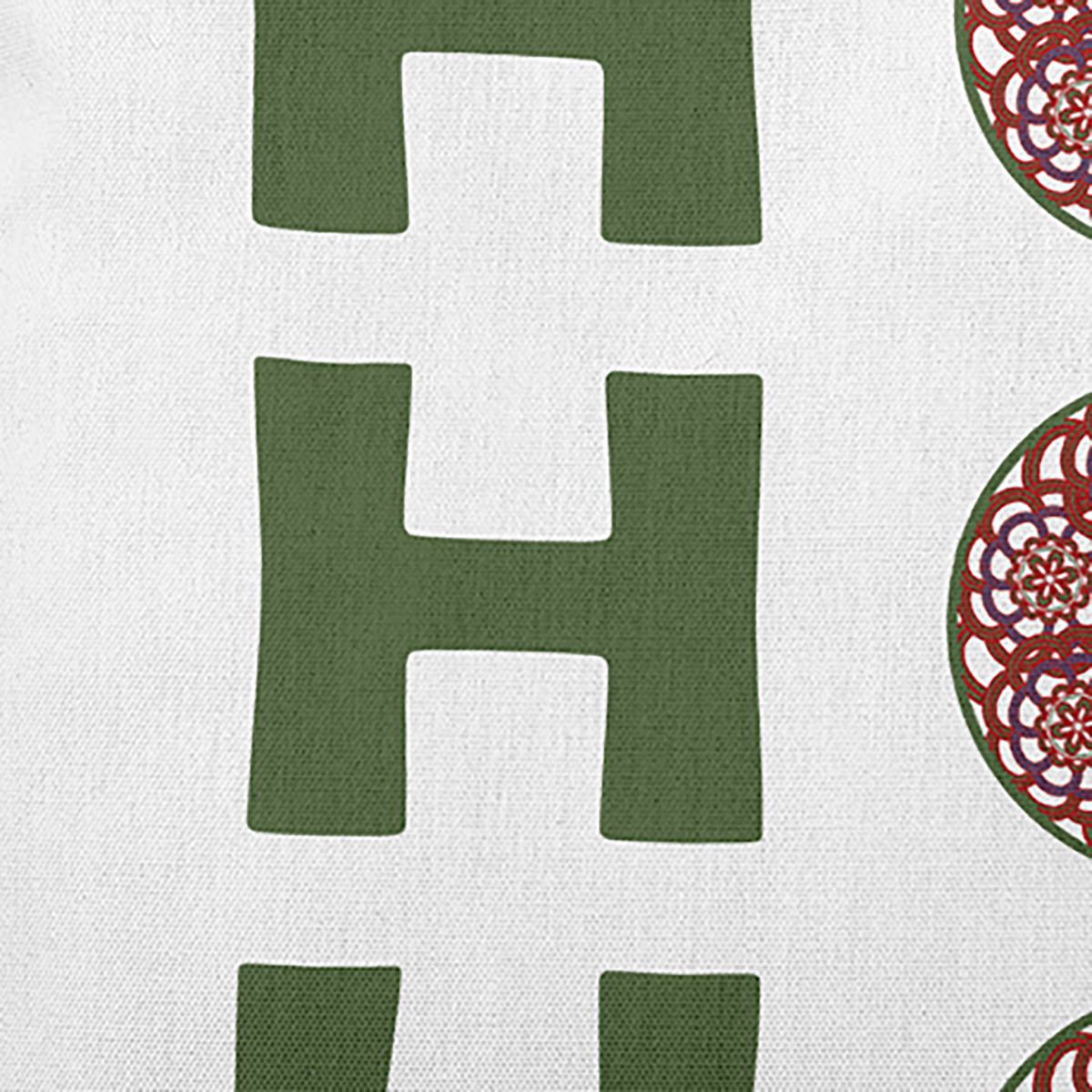 16" x 16" Simply Daisy Ho Ho Ho Polyester Indoor/Outdoor Pillow, Moss Green Qty 1
