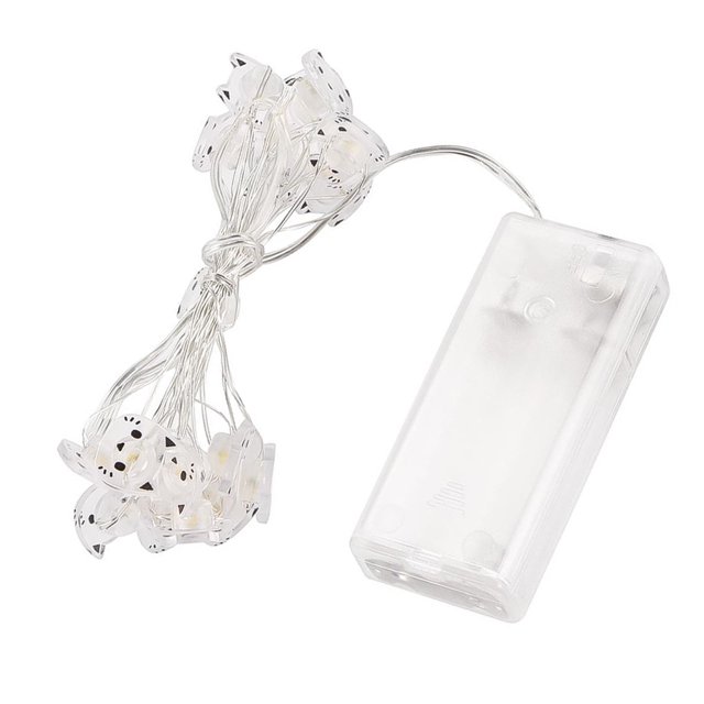 Monstrate Cat Shape Fairy Lights with 20 White 2M Garden LED Operated Battery Warm String LEDs Light Lamp for Decorating Wedding Party Type3 NO3