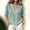 Green, variant on Women's Short Sleeve Striped V-Neck Short Sleeve Flutter Tee Regular Fit Regular Casual Stretchable Collarless Pull-On
