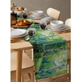 thumbnail image 3 of Green Oil Painting Burlap Cotton Table Runner 14x72 Inches Long, Modern Abstract Art Summer Tree Farmhouse Table Runners, Outdoor Dining Tablecloths Decor for Baby Shower/Party/Wedding, 3 of 6