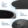 thumbnail image 3 of 31.5 Inch Round Coffee Table, Small Fluted Circle Accent Center Table with Metal Frame for Living Room, 3 of 8