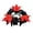 A004- D, variant on Halloween Wreath, Fall Decorations for Home, Halloween Decorations Indoor, Centerpiece Table Decorations, 12 Inch Artificial Red Flower Wreath with Orange Maple Leaves and Black