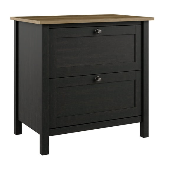 Mayfield 2 Drawer Lateral File Cabinet in Vintage Black and Reclaimed Pine