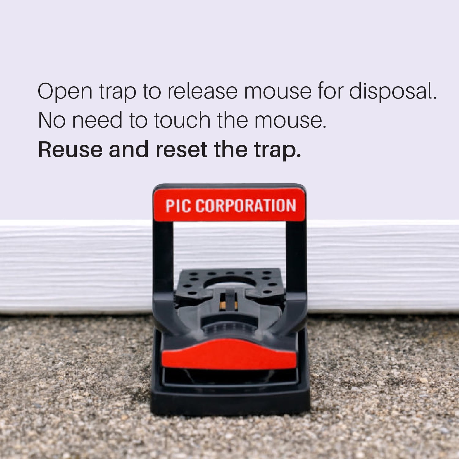PIC Simple Set Plastic Mouse Traps, 2 Count, 6 Pack - 12 Total Traps