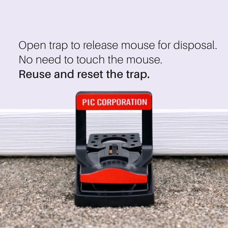 PIC Simple Set Plastic Mouse Traps, 2 Count, 6 Pack - 12 Total