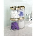 thumbnail image 4 of mDesign Plastic Dual Canister Jar Organizer Set - Storage Lid, Clear/Soft Brass, 4 of 9