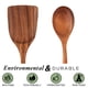 thumbnail image 3 of Utensilios de cocina de madera de teca para cocinar, utensilios de cocina naturales y saludables antiadherentes, juego de 2 piezas, 3 of 5