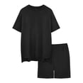 thumbnail image 4 of YunPes Girls Summer Casual Athletic Set Oversized Side Split Shirts and Biker Shorts Tight-fitting Shorts 2-Piece Outfits, 4 of 6