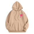 thumbnail image 4 of Xudanell Teen Girls Hoodie Coconut Tree Print Sweatshirt for Women Comfortable Loose Fit Light Sweaters for Women Khaki XL, 4 of 7