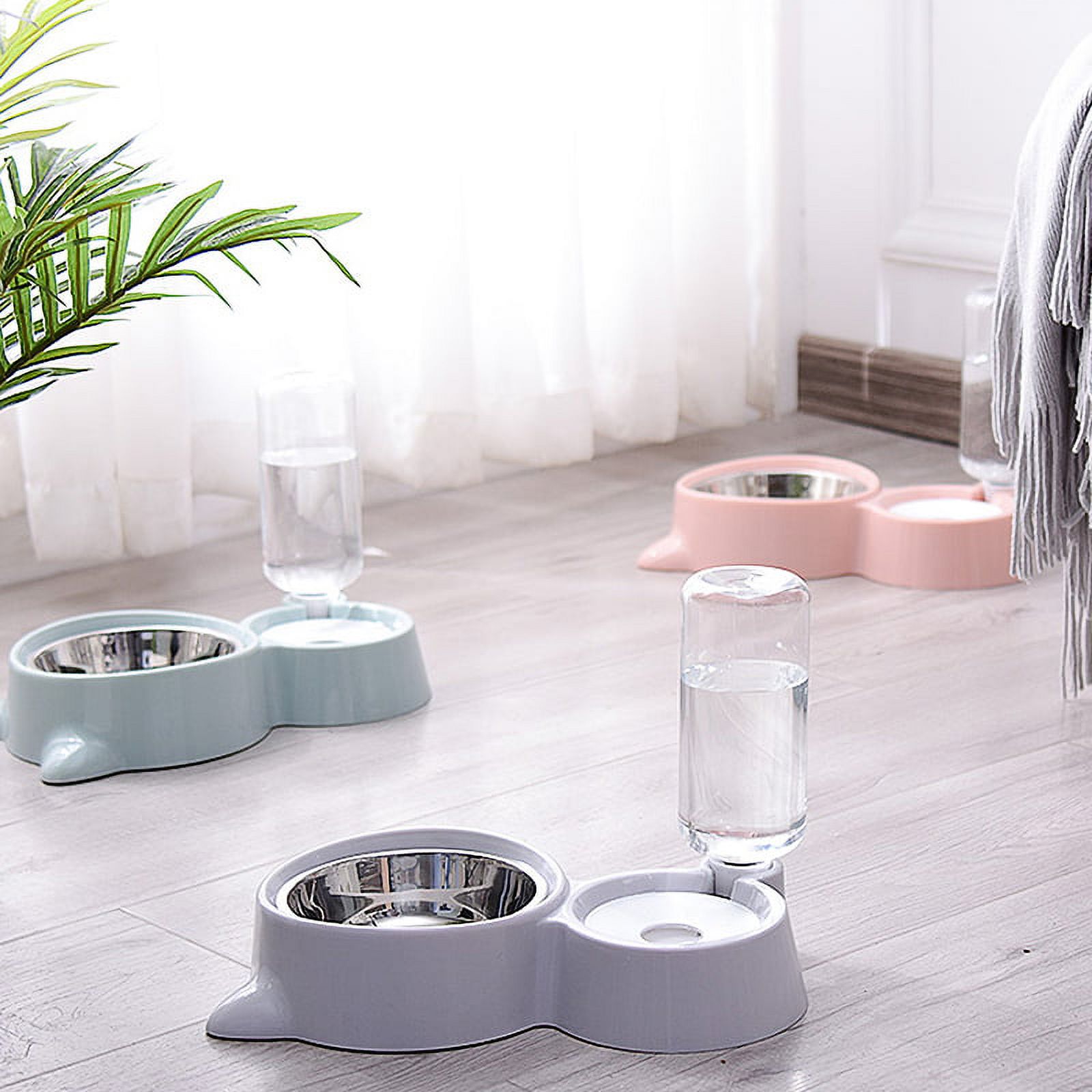 Automatic Pet Feeder Water Dispenser Cat Dog Drinking Bowl Dogs Feeder Dish Double Bowl;Automatic Pet Feeder Water Dispenser Cat Dog Drinking Bowl Dogs Feeder Dish - image 4 of 8