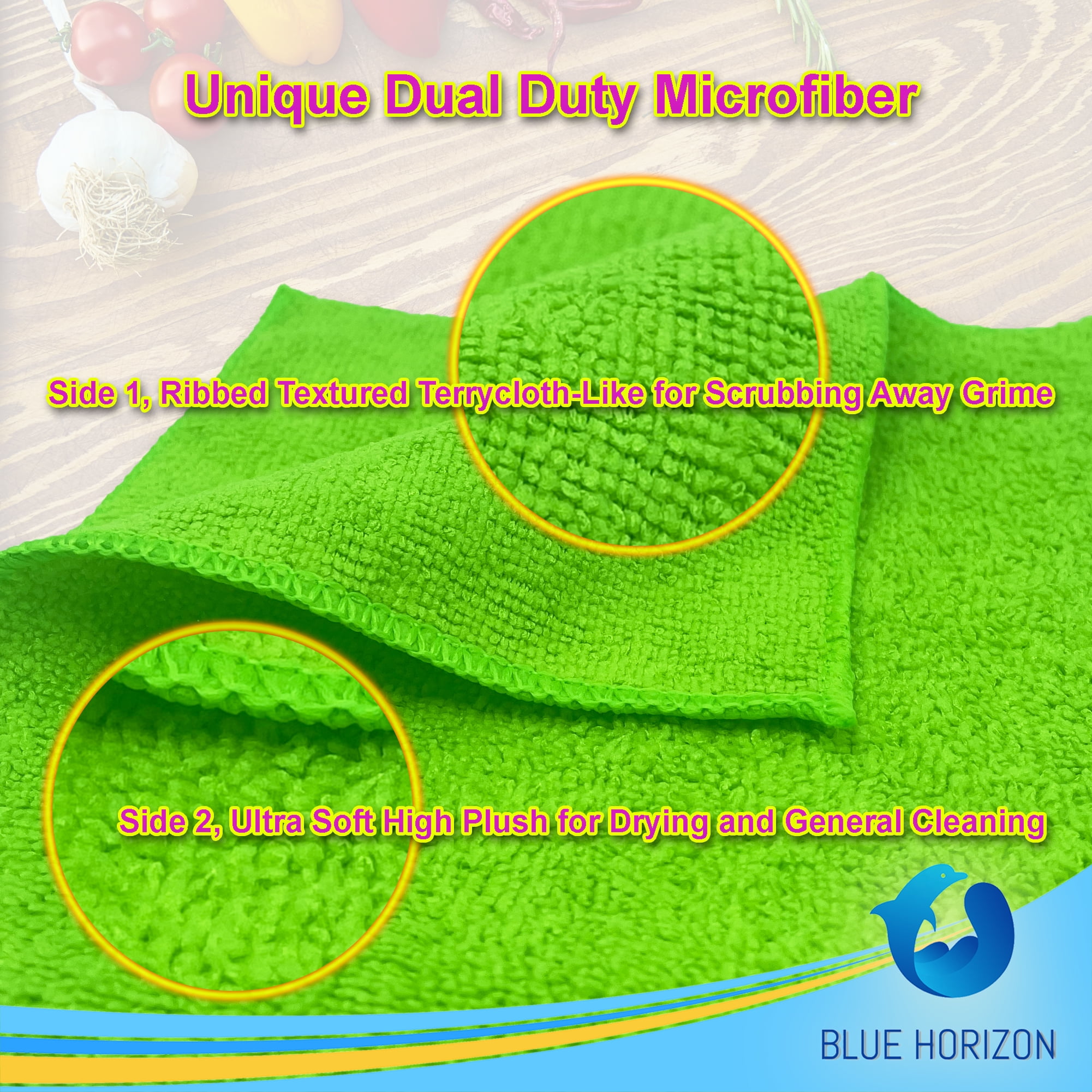 Green Microfiber Cleaning Towels, 36-Pack Dual-Sided Ultra Soft Plush Washcloth, Professional Grade Premium Microfiber Detailing Cleaning Cloths, Car, Household and Commercial (Green, 16" X 16")