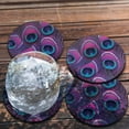 thumbnail image 4 of WIRESTER Drink Round Fabric Felt Neoprene Coasters Set of 4pcs, Peacock Feathers, 4 of 4