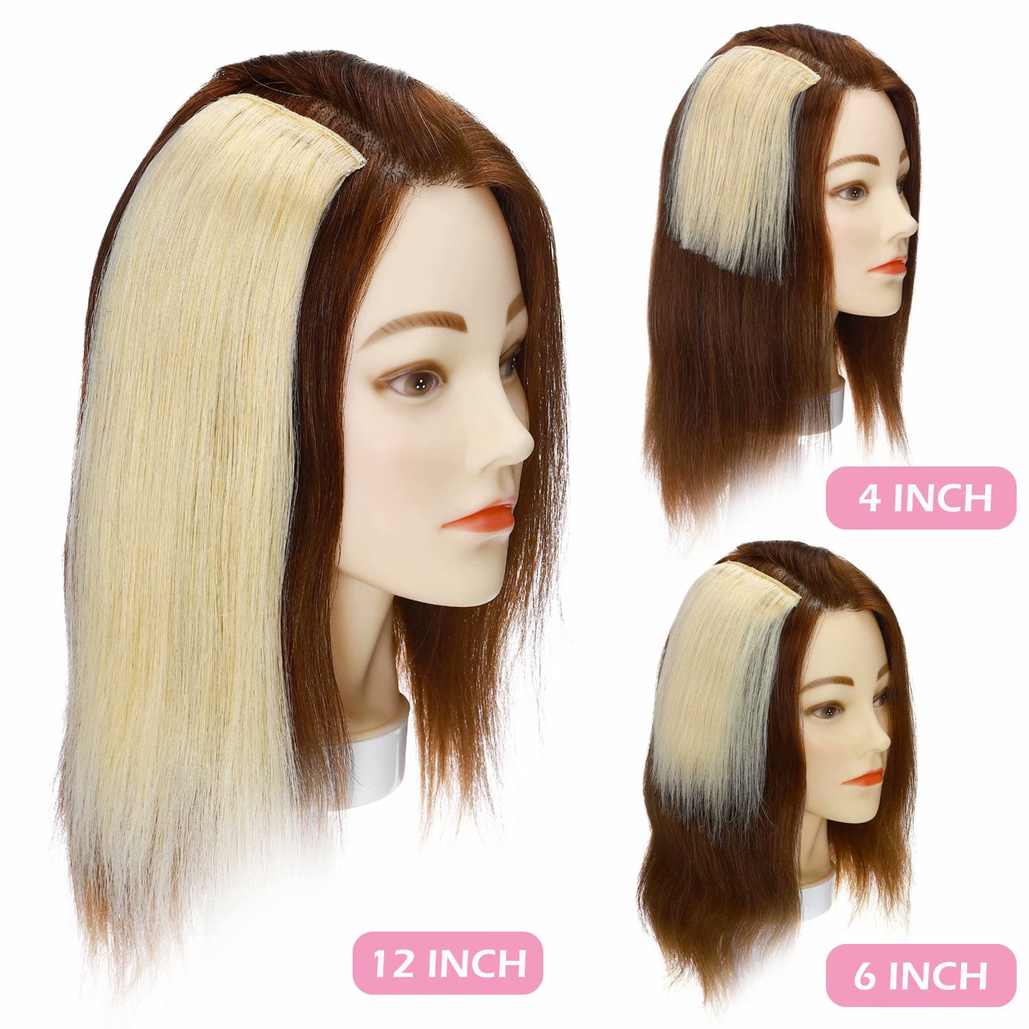 Benehair Clip in 100% Remy Human Hair Extensions Hair Pad Seamless Hairpiece Topper Thickened Soft Thin Hair Blonde 3 Pieces