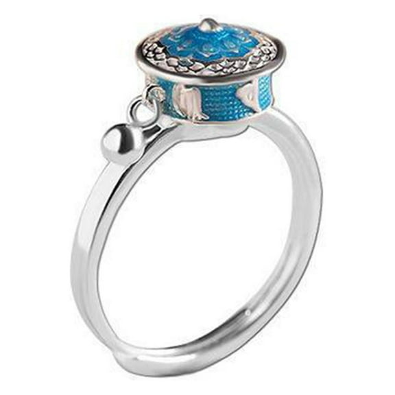 Silver Retro Ring Anxiety Relief Ring Adjustable Rotating Fidget Ring G.V5 P7B9