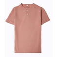 thumbnail image 6 of FRSASU Men's Henley Shirt Short Sleeve Casual Button Basic Tees Slim Fit Stretch Summer T-Shirts Pink, 6 of 9