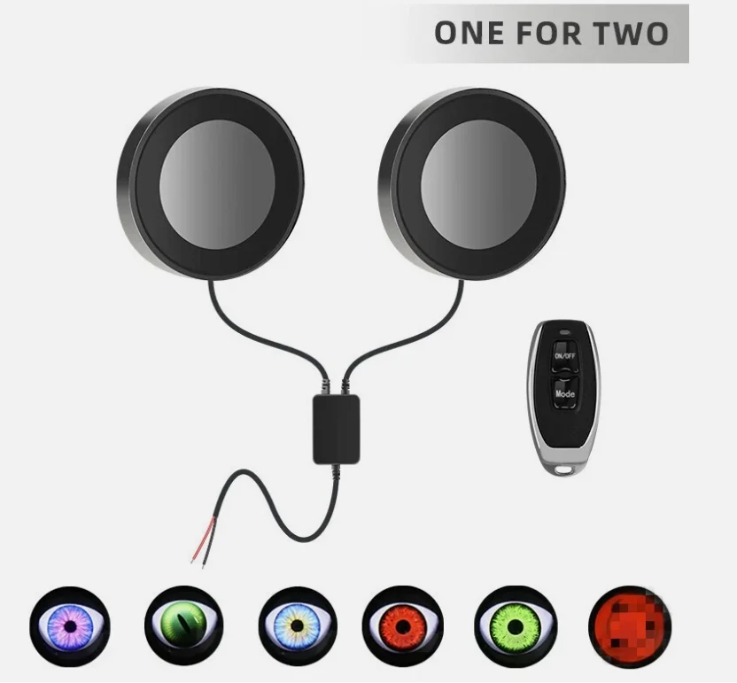 Explosive car LED devil eye headlights 1.5w modified flat model dynamic lights multi-mode