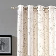 thumbnail image 4 of DriftAway Harper Thermal Room Darkening Grommet Unlined Window Curtains Ink Floral Pattern Living Room Bedroom Energy Efficient 2 Panels 50 Inch by 54 Inch Beige, 4 of 7