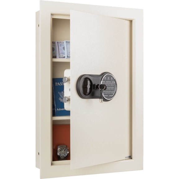 Paragon Safes In-Wall Safe with Digital Keypad and 2 Override Keys (Cream)