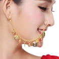 thumbnail image 3 of Indian Nose Chain Ethnic Non Piercing Nostril Ring Chain Ear to Nose Chain, 3 of 10