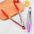 thumbnail image 5 of Juego de dos pinzas de cocina Apuakthei de acero inoxidable con punta de silicona para cocinar y asar alimentos, de 9 y 12 pulgadas, para utensilios de cocina antiadherentes, elegantes, resistentes y, 5 of 5