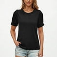 thumbnail image 2 of Cleaning Cotton T-Shirts for Women Classic Puff Sleeve Tee Shirts Scooped Neck Tunic Blouses Loose Relaxed Fit T Shirt Solid Basic Tops Business Casual Tops Shirts Office Work Outfits 2025, 2 of 6